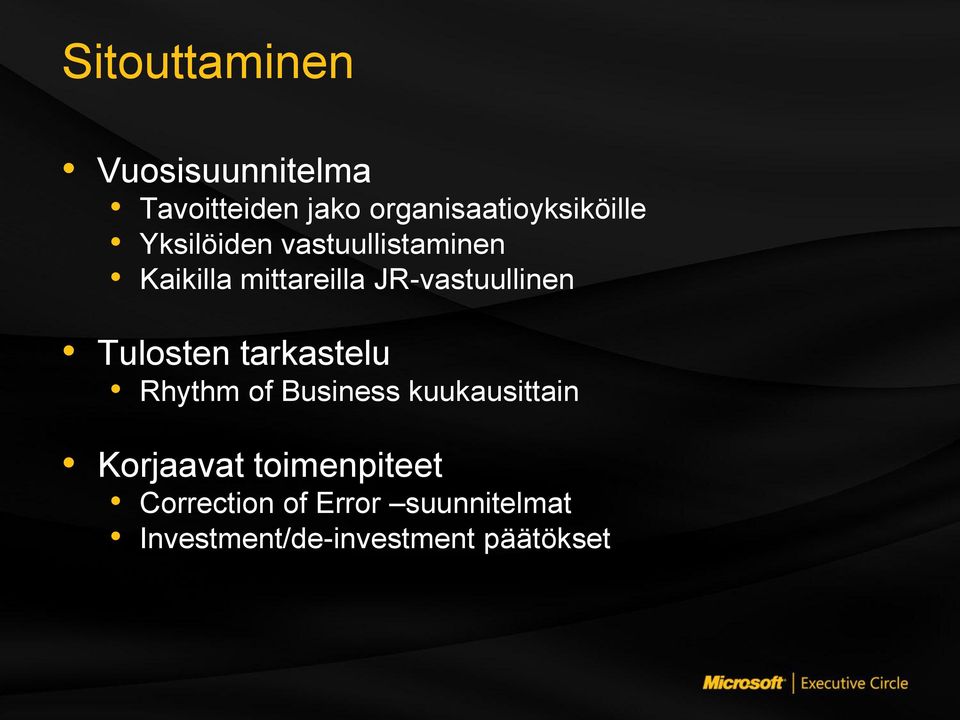 mittareilla JR-vastuullinen Tulosten tarkastelu Rhythm of Business