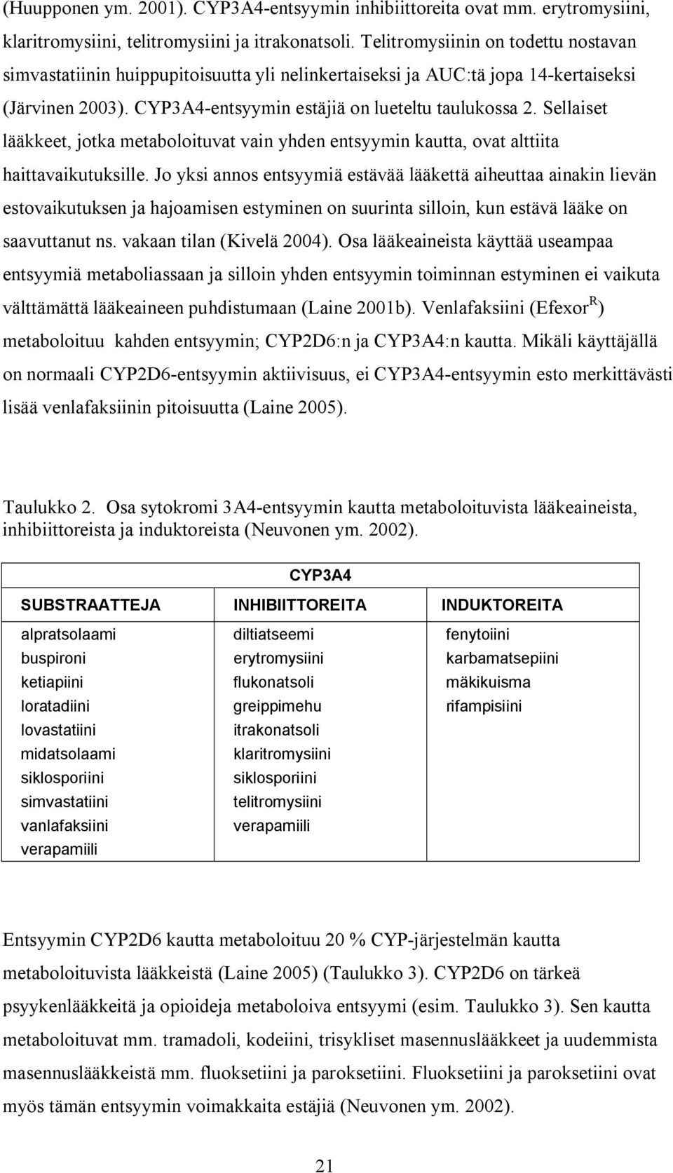 Sellaiset lääkkeet, jotka metaboloituvat vain yhden entsyymin kautta, ovat alttiita haittavaikutuksille.