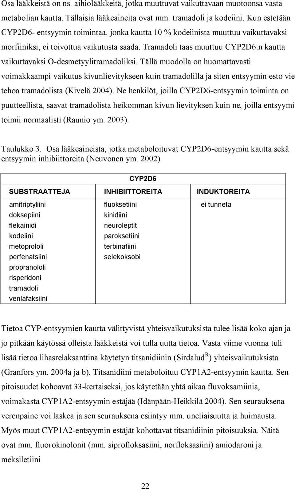 Tramadoli taas muuttuu CYP2D6:n kautta vaikuttavaksi O desmetyylitramadoliksi.