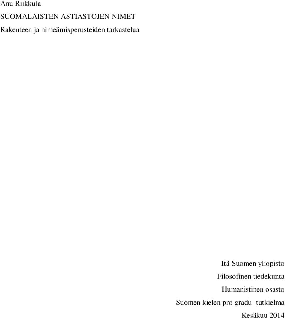 Itä-Suomen yliopisto Filosofinen tiedekunta