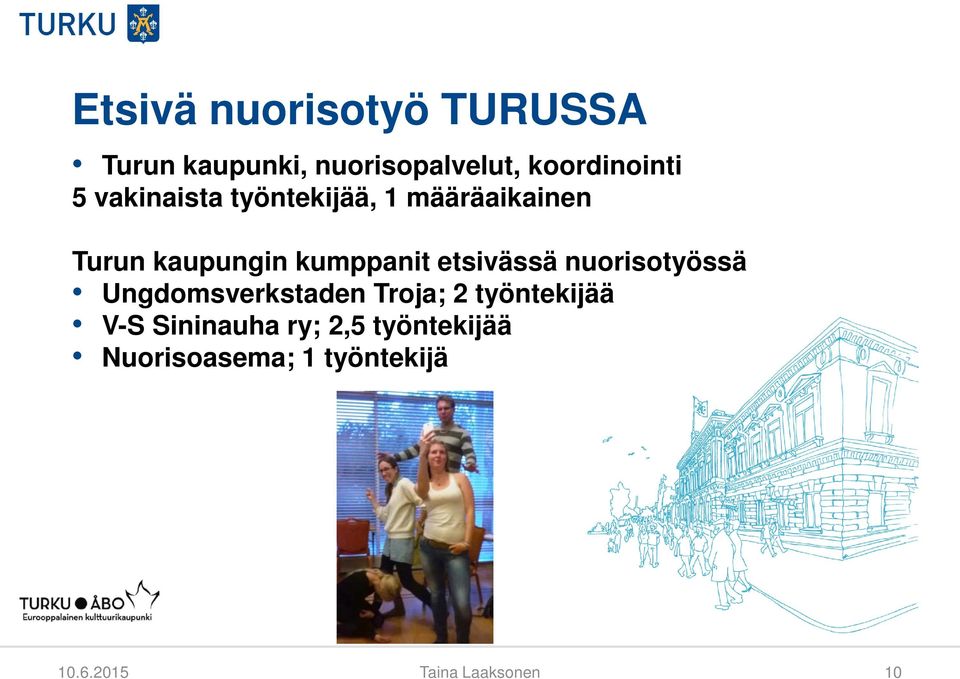 etsivässä nuorisotyössä Ungdomsverkstaden Troja; 2 työntekijää V-S