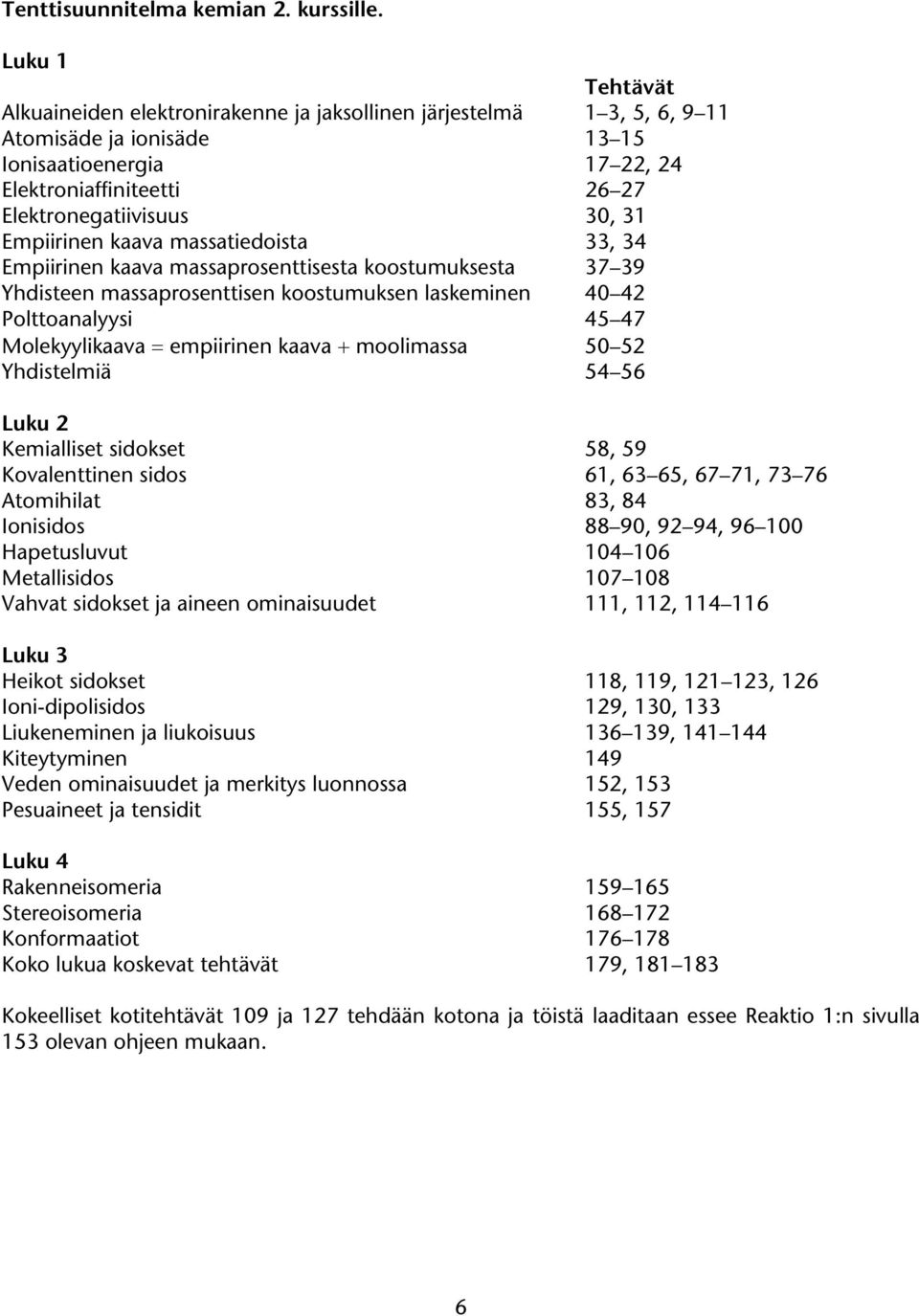 Empiirinen kaava massatiedoista 33, 34 Empiirinen kaava massaprosenttisesta koostumuksesta 37 39 Yhdisteen massaprosenttisen koostumuksen laskeminen 40 42 Polttoanalyysi 45 47 Molekyylikaava