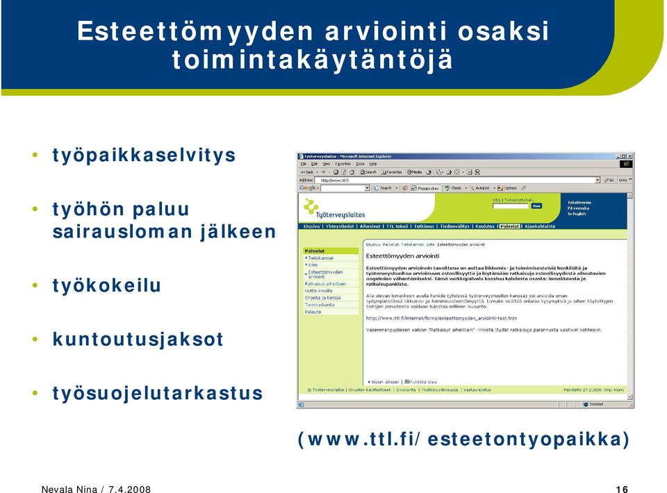 työkokeilu kuntoutusjaksot työsuojelutarkastus (www.