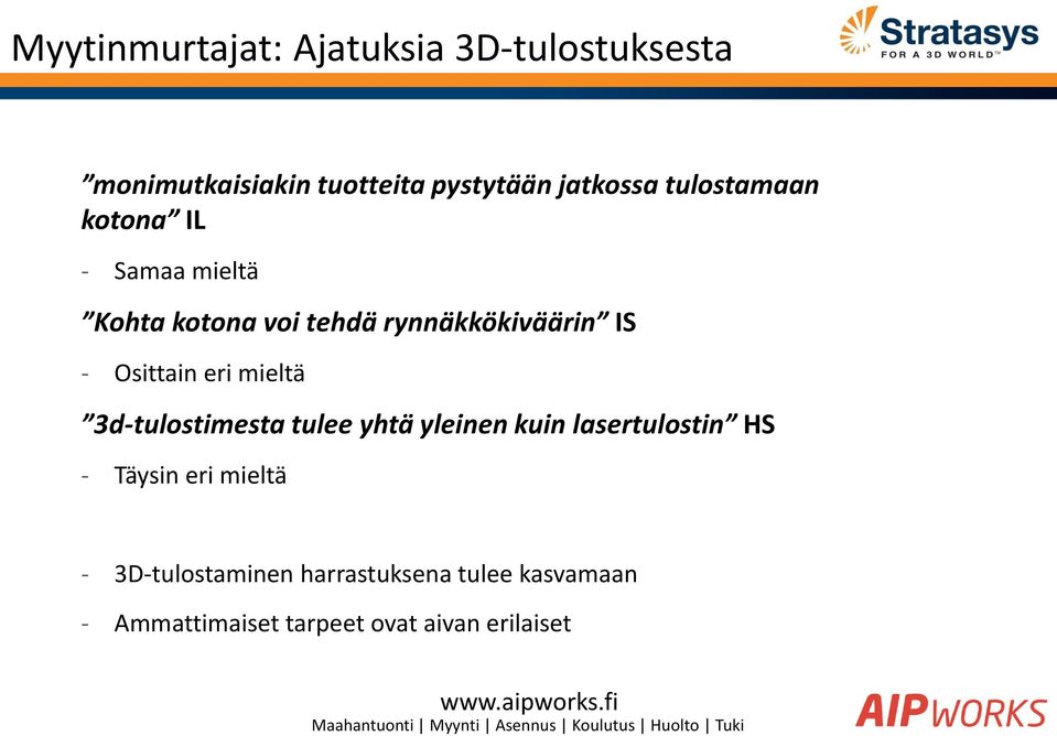 Osittain eri mieltä 3d-tulostimesta tulee yhtä yleinen kuin lasertulostin HS - Täysin eri