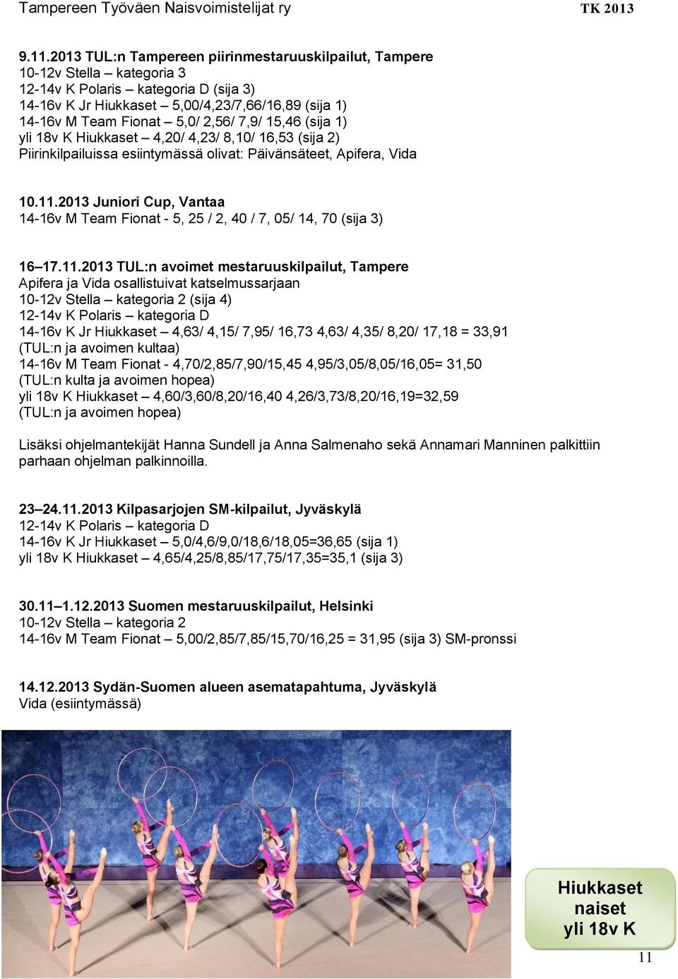 2013 Juniori Cup, Vantaa 14-16v M Team Fionat - 5, 25 / 2, 40 / 7, 05/ 14, 70 (sija 3) 16 17.11.