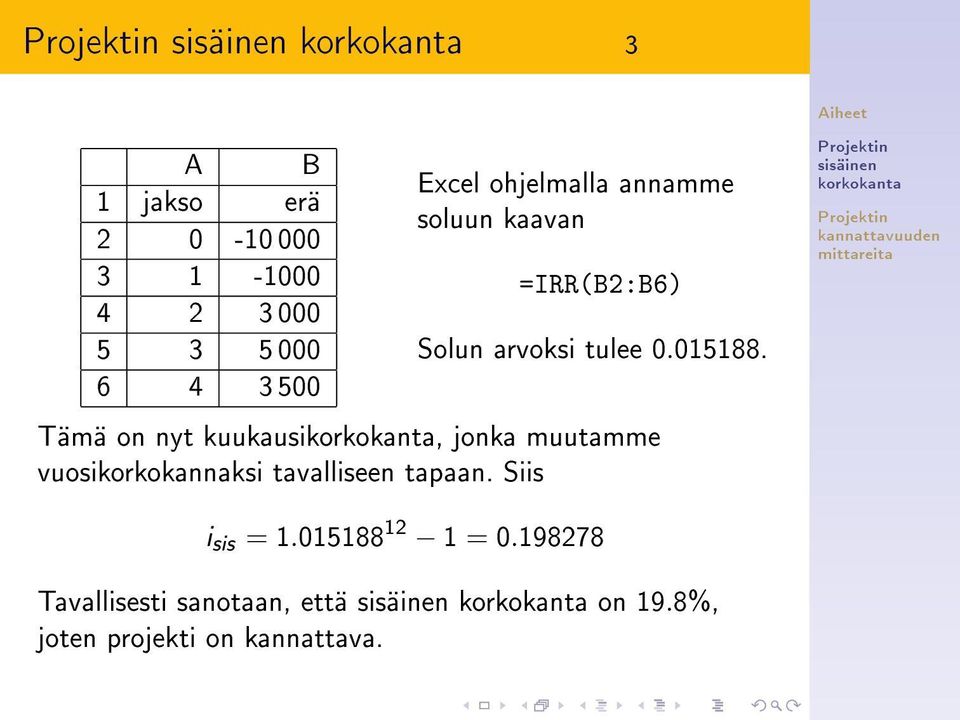 Tämä on nyt kuukausi, jonka muutamme vuosikorkokannaksi tavalliseen tapaan.