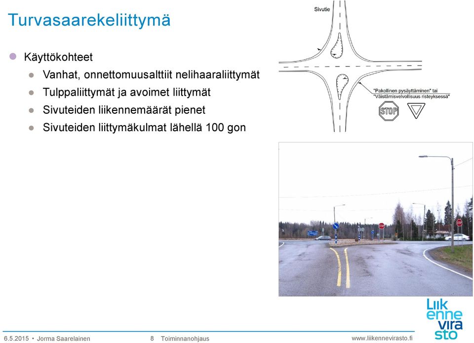 avoimet liittymät Sivuteiden liikennemäärät pienet