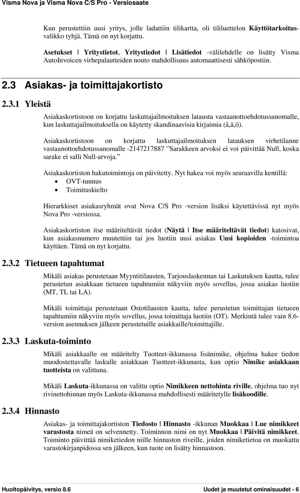 Asiakas- ja toimittajakortisto 2.3.