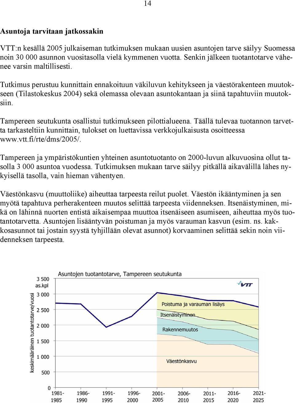 Tutkimus perustuu kunnittain ennakoituun väkiluvun kehitykseen ja väestörakenteen muutokseen (Tilastokeskus 24) sekä olemassa olevaan asuntokantaan ja siinä tapahtuviin muutoksiin.