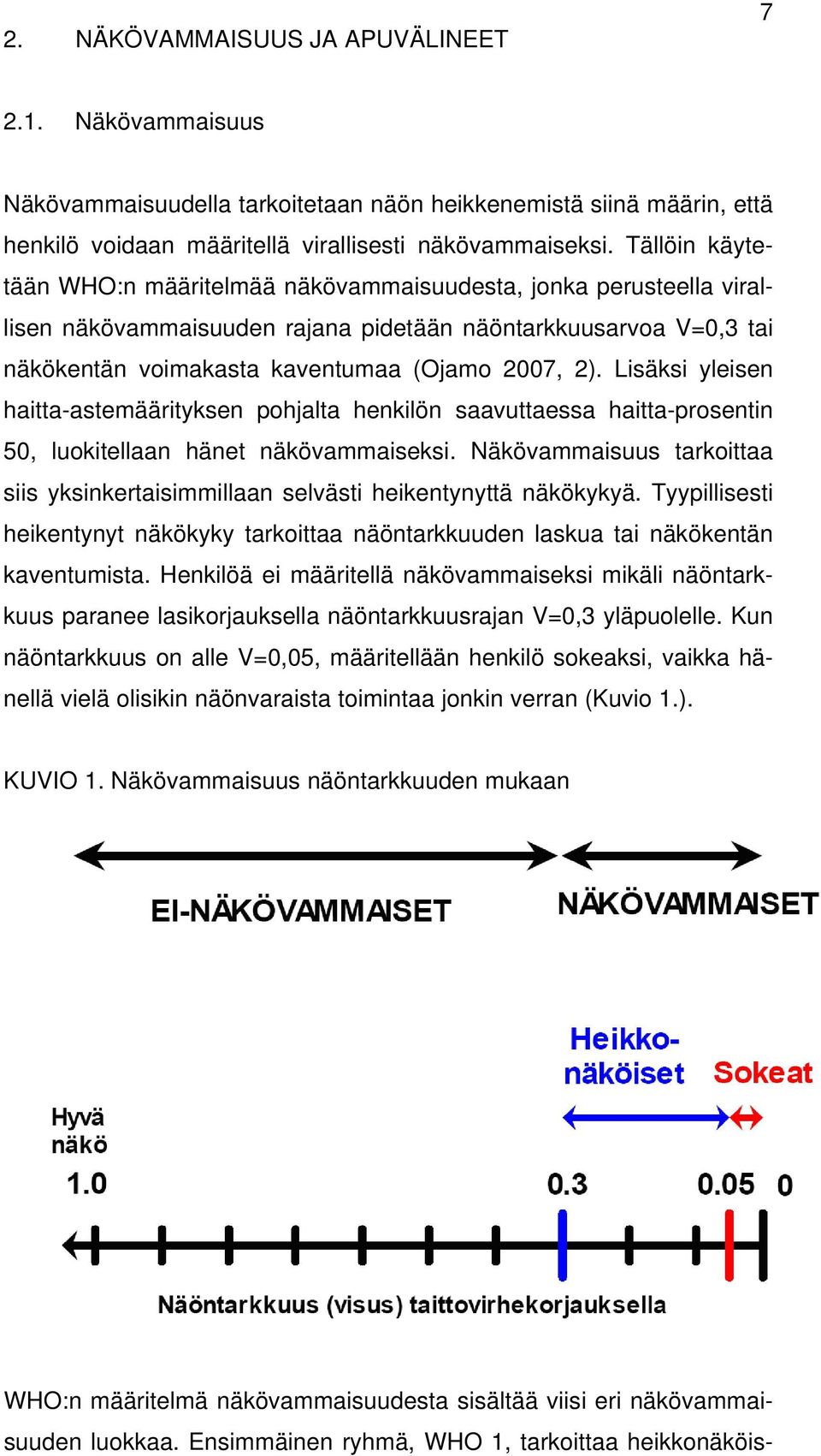 Lisäksi yleisen haitta-astemäärityksen pohjalta henkilön saavuttaessa haitta-prosentin 50, luokitellaan hänet näkövammaiseksi.