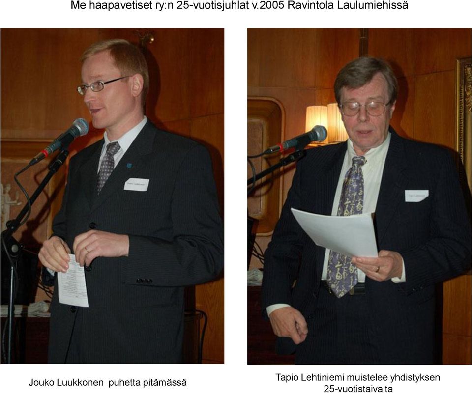 Luukkonen puhetta pitämässä Tapio