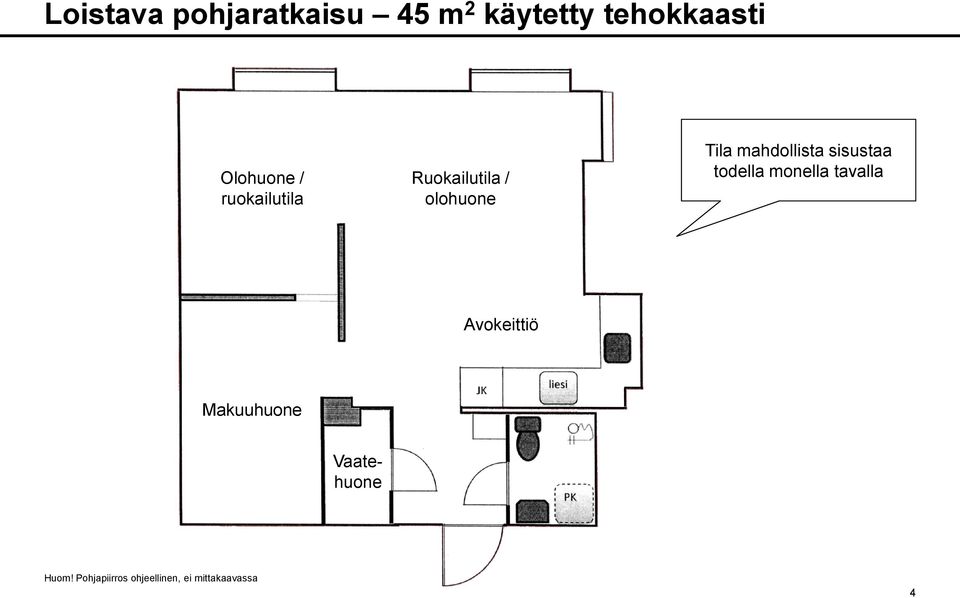 mahdollista sisustaa todella monella tavalla Avokeittiö