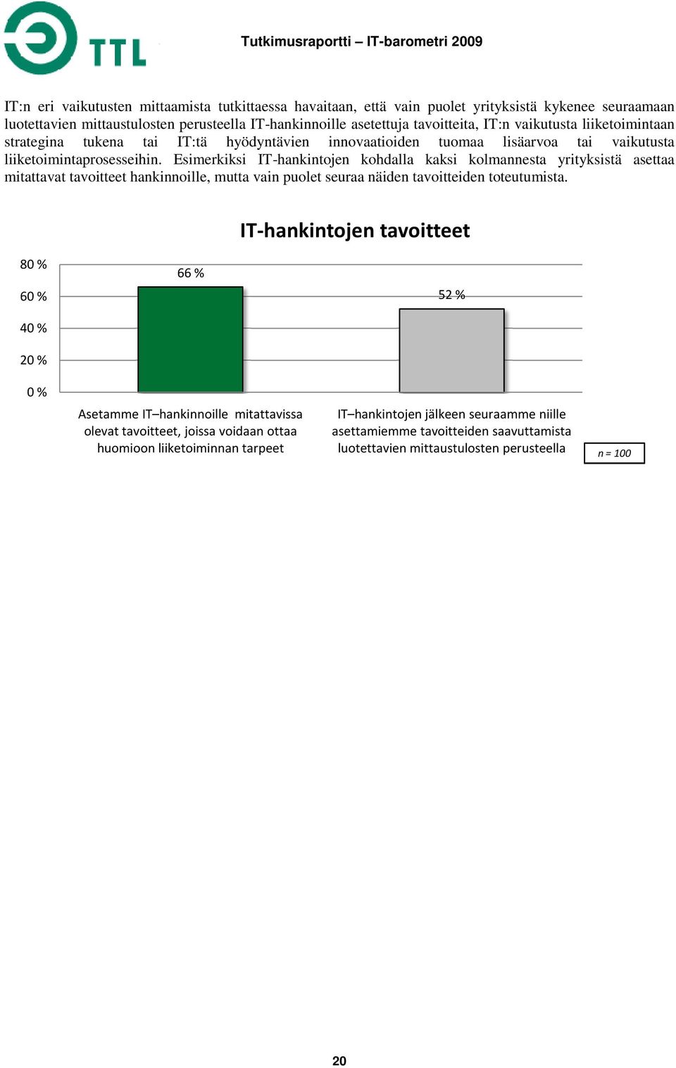 Esimerkiksi IT-hankintojen kohdalla kaksi kolmannesta yrityksistä asettaa mitattavat tavoitteet hankinnoille, mutta vain puolet seuraa näiden tavoitteiden toteutumista.