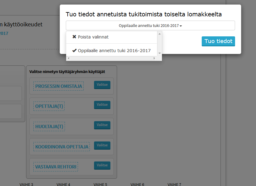 Tuo tiedot annetusta tuesta suoraan