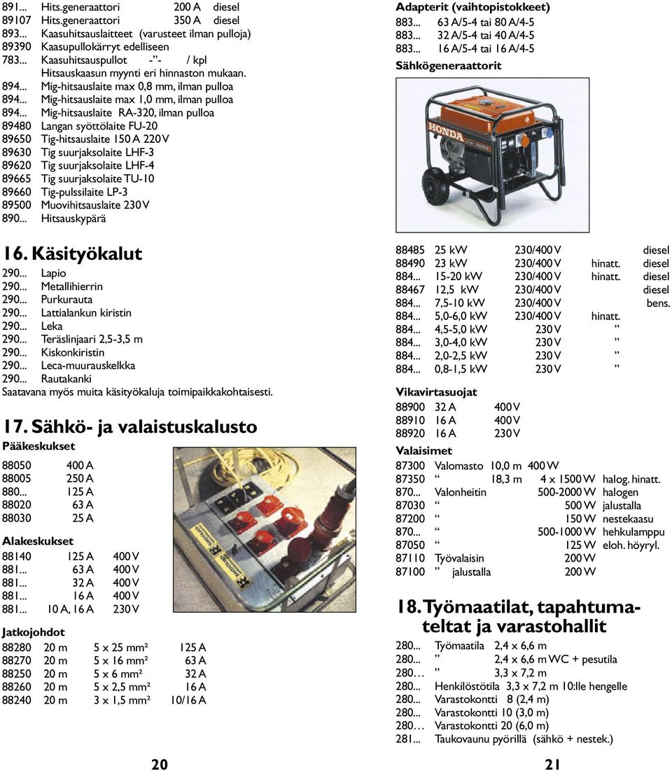 .. Mig-hitsauslaite RA-320, ilman pulloa 89480 Langan syöttölaite FU-20 89650 Tig-hitsauslaite 150 A 220 V 89630 Tig suurjaksolaite LHF-3 89620 Tig suurjaksolaite LHF-4 89665 Tig suurjaksolaite TU-10