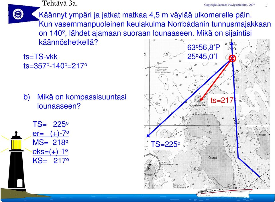 lounaaseen. Mikä on sijaintisi käännöshetkellä?