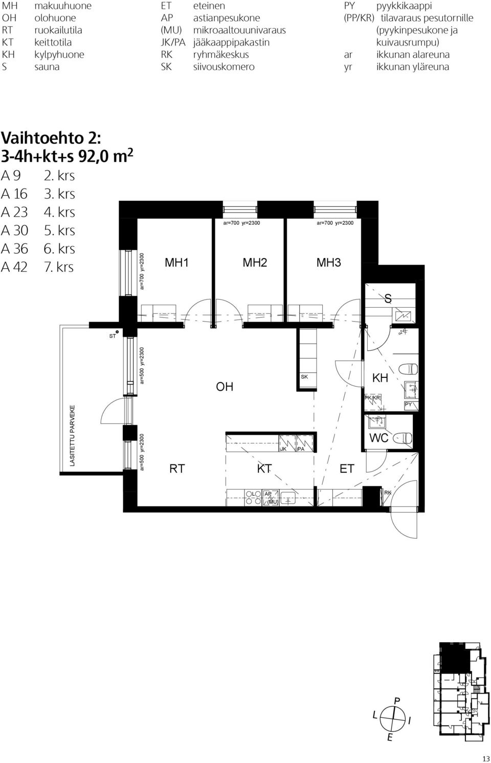 krs A36 4H++S 92.0 m² 6. krs A42 4H++S 92.0 m² 7.