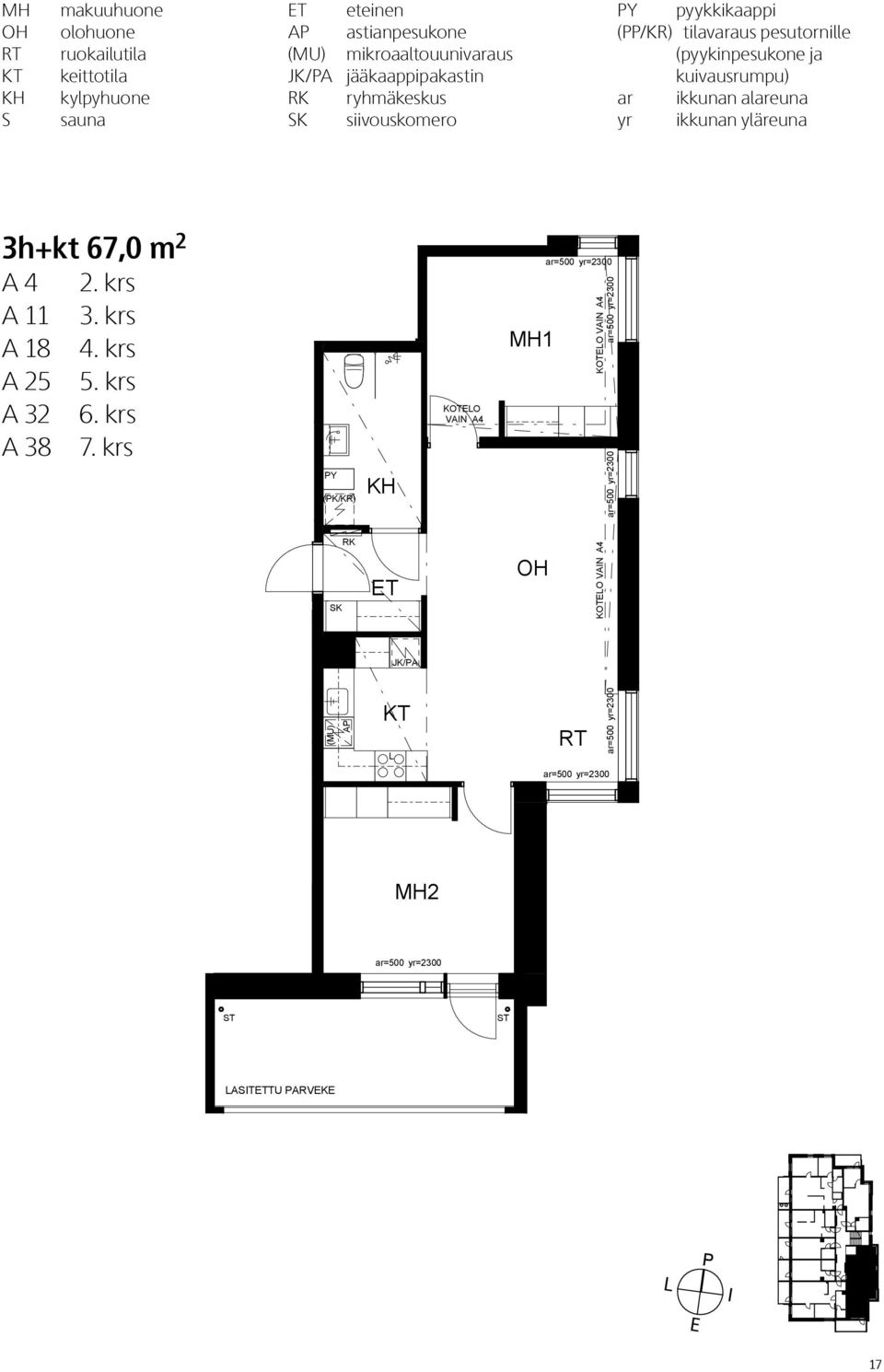krs astianpesukone mikroaaltouunivaraus JK/PA jääkaappipakastin RK ryhmäkeskus siivouskomero PY (PK/KR) RK AP T JK/PA KOTO VAIN A4 1:100 MH1 RT KOTO VAIN A4 KOTO VAIN A4 PY