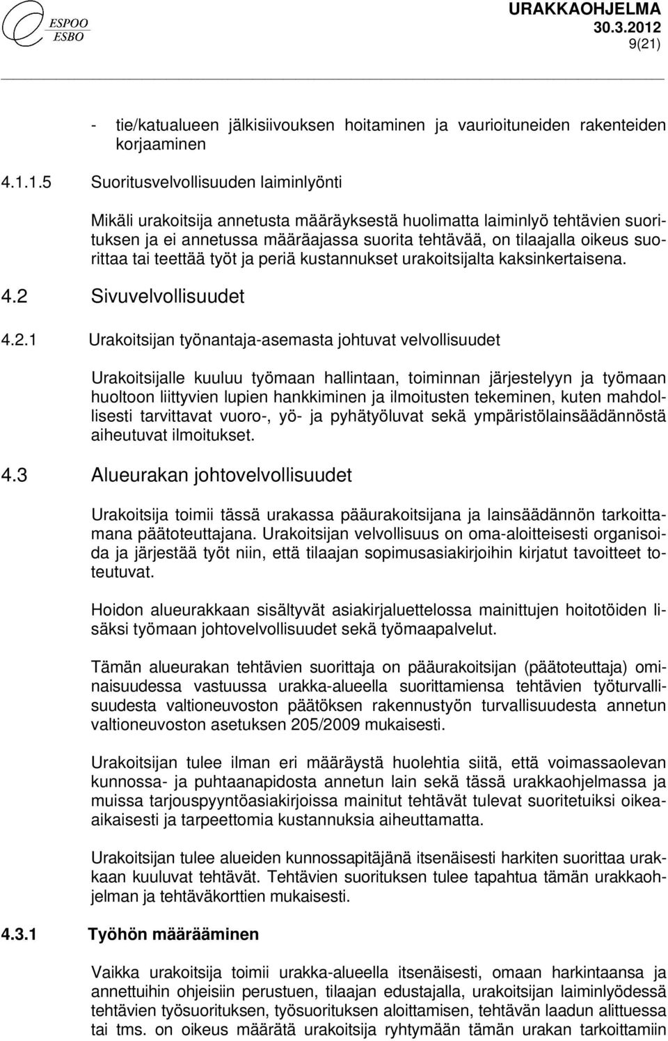 Sivuvelvollisuudet 4.2.