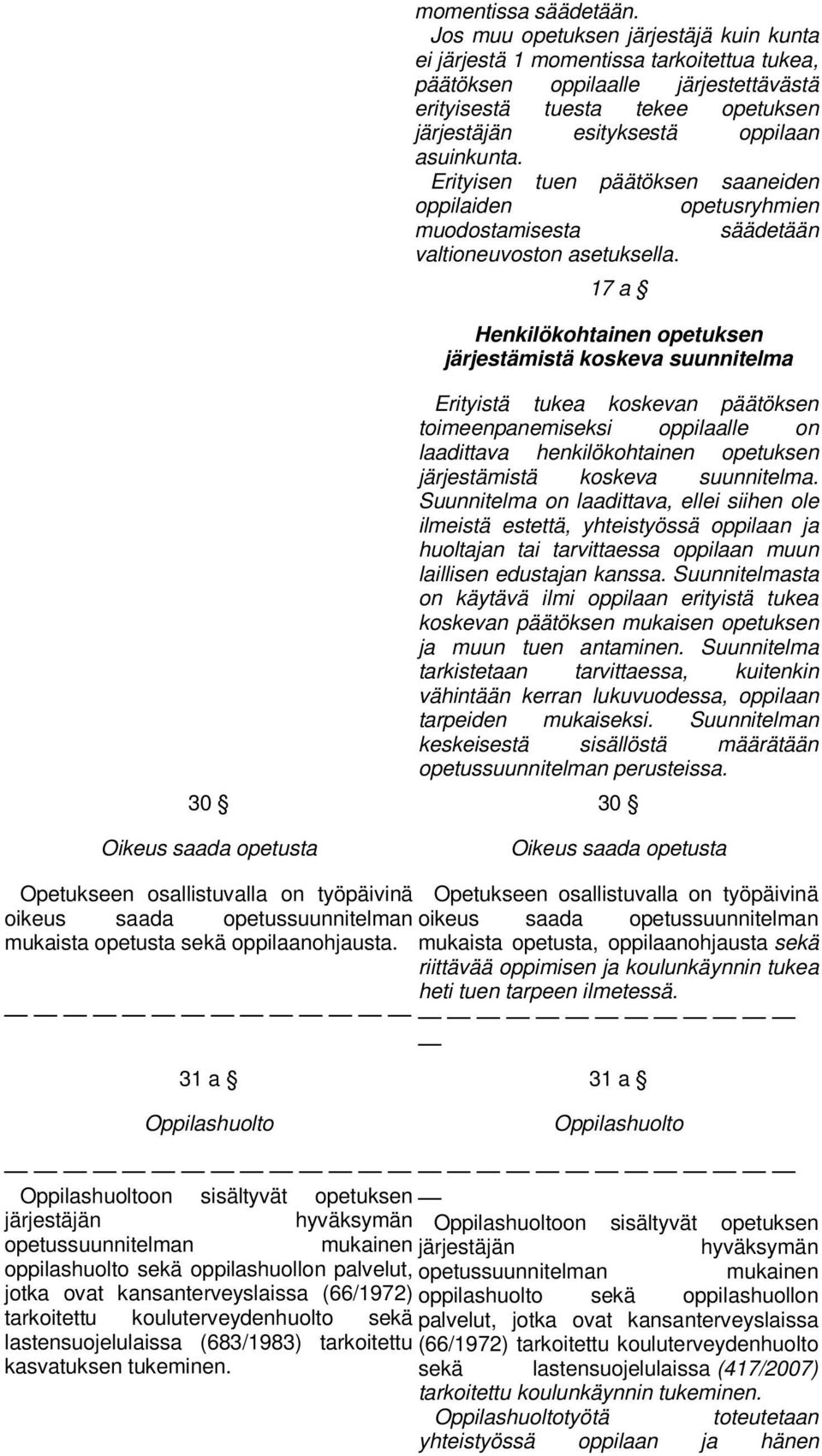 asuinkunta. Erityisen tuen päätöksen saaneiden oppilaiden opetusryhmien muodostamisesta säädetään valtioneuvoston asetuksella.