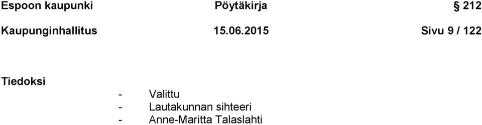 2015 Sivu 9 / 122 Tiedoksi -