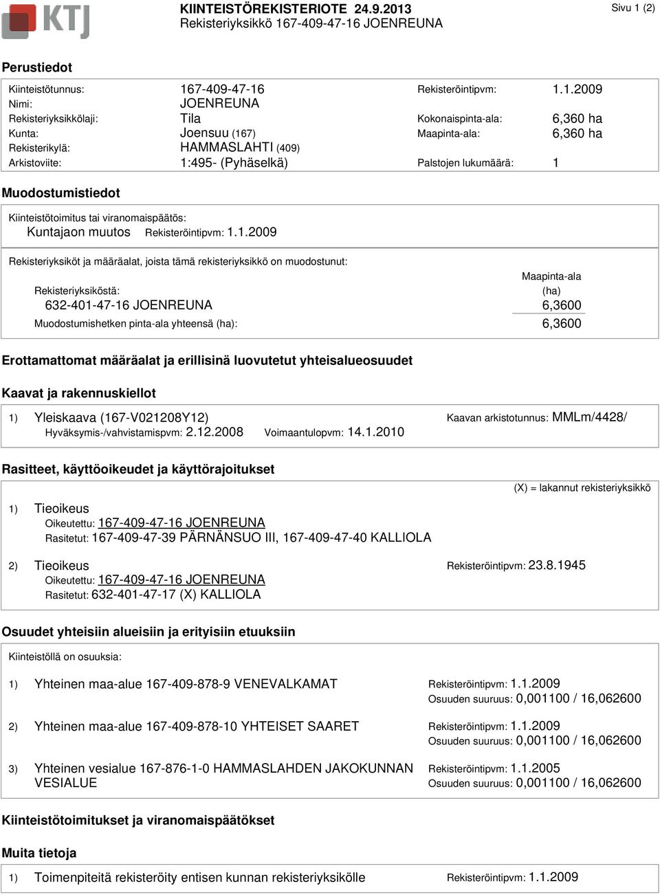 (2) Rekisteriyksikkö 16