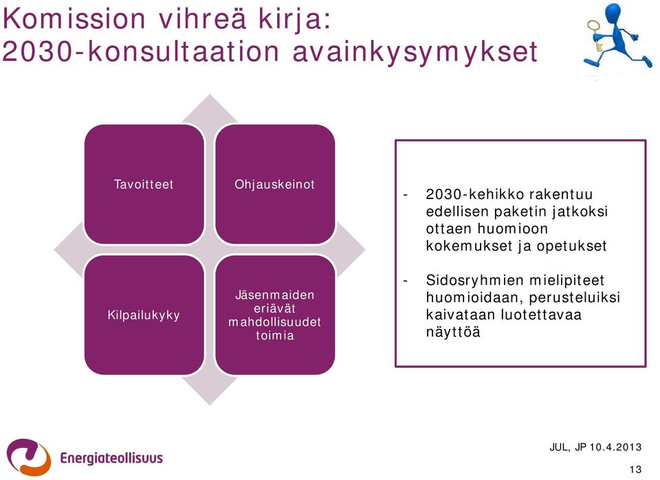 2030-kehikko rakentuu edellisen paketin jatkoksi ottaen huomioon kokemukset ja