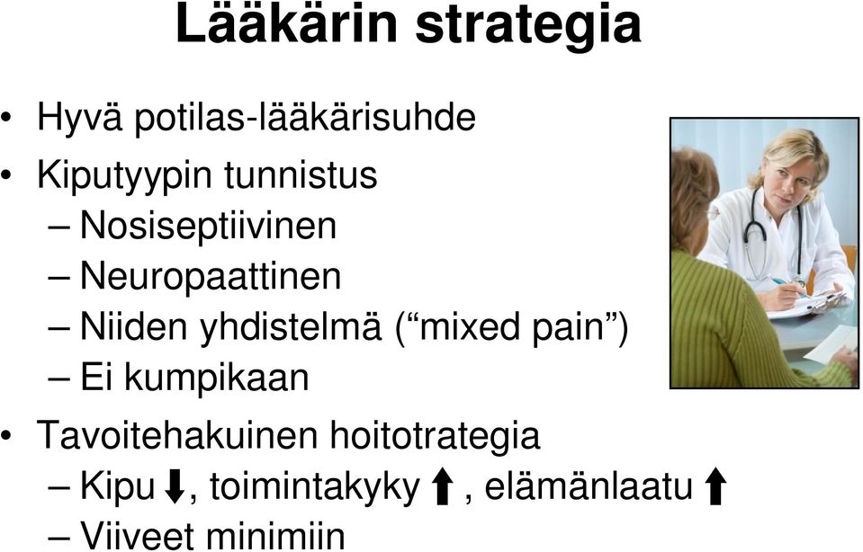 yhdistelmä ( mixed pain ) Ei kumpikaan Tavoitehakuinen