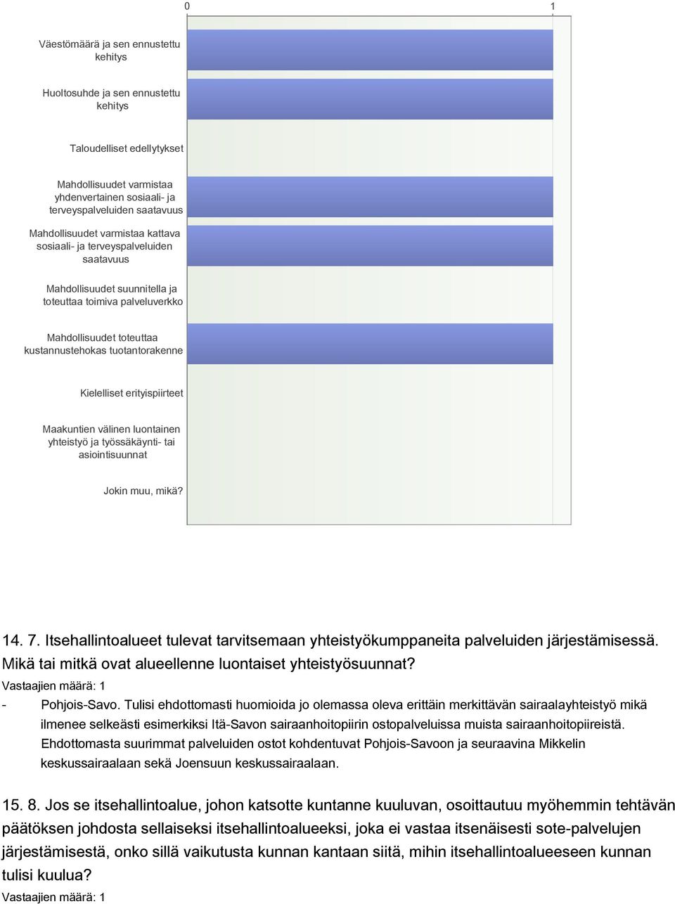 Kielelliset erityispiirteet Maakuntien välinen luontainen yhteistyö ja työssäkäynti- tai asiointisuunnat Jokin muu, mikä? 14. 7.