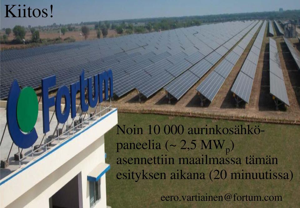 2,5 MW p ) asennettiin maailmassa