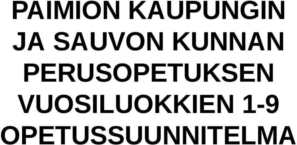 PERUSOPETUKSEN