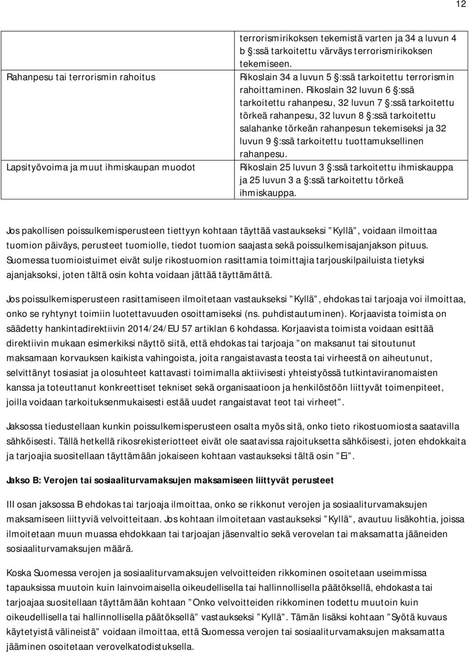 Rikoslain 32 luvun 6 :ssä tarkoitettu rahanpesu, 32 luvun 7 :ssä tarkoitettu törkeä rahanpesu, 32 luvun 8 :ssä tarkoitettu salahanke törkeän rahanpesun tekemiseksi ja 32 luvun 9 :ssä tarkoitettu