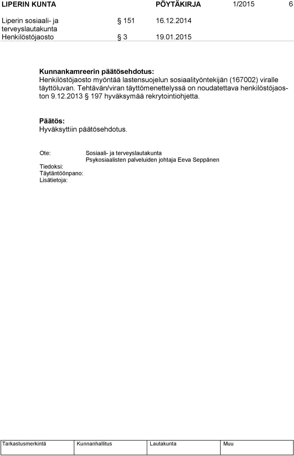 terveyslautakunta Henkilöstöjaosto 3 19.01.