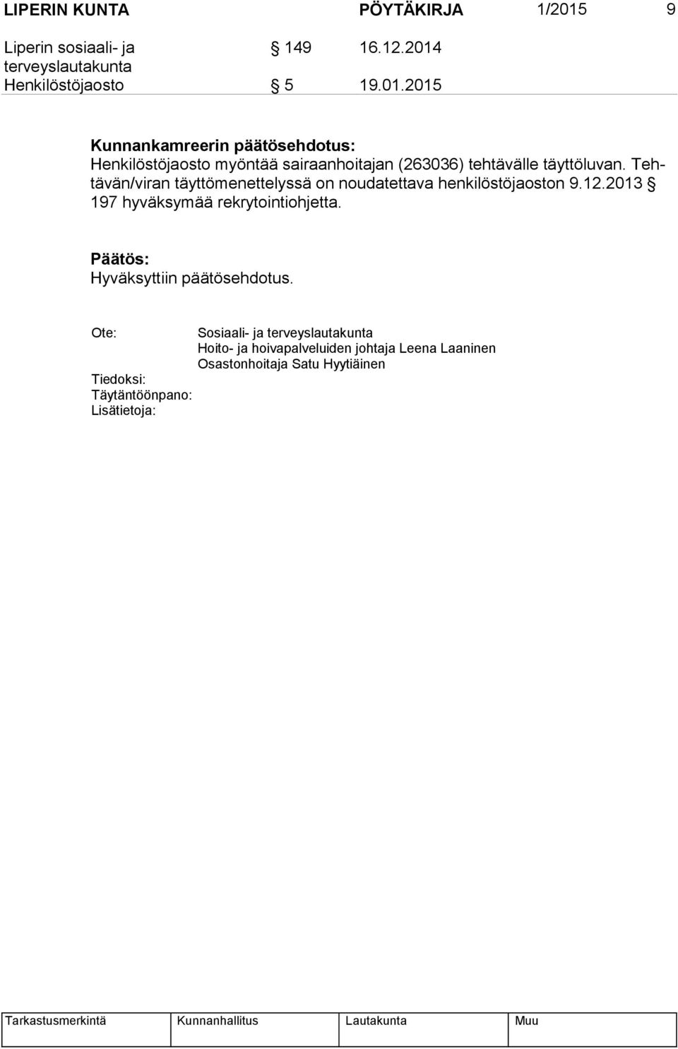 terveyslautakunta Henkilöstöjaosto 5 19.01.