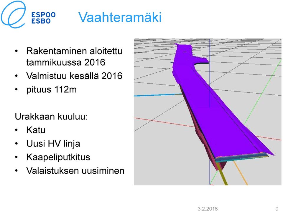 pituus 112m Urakkaan kuuluu: Katu Uusi HV