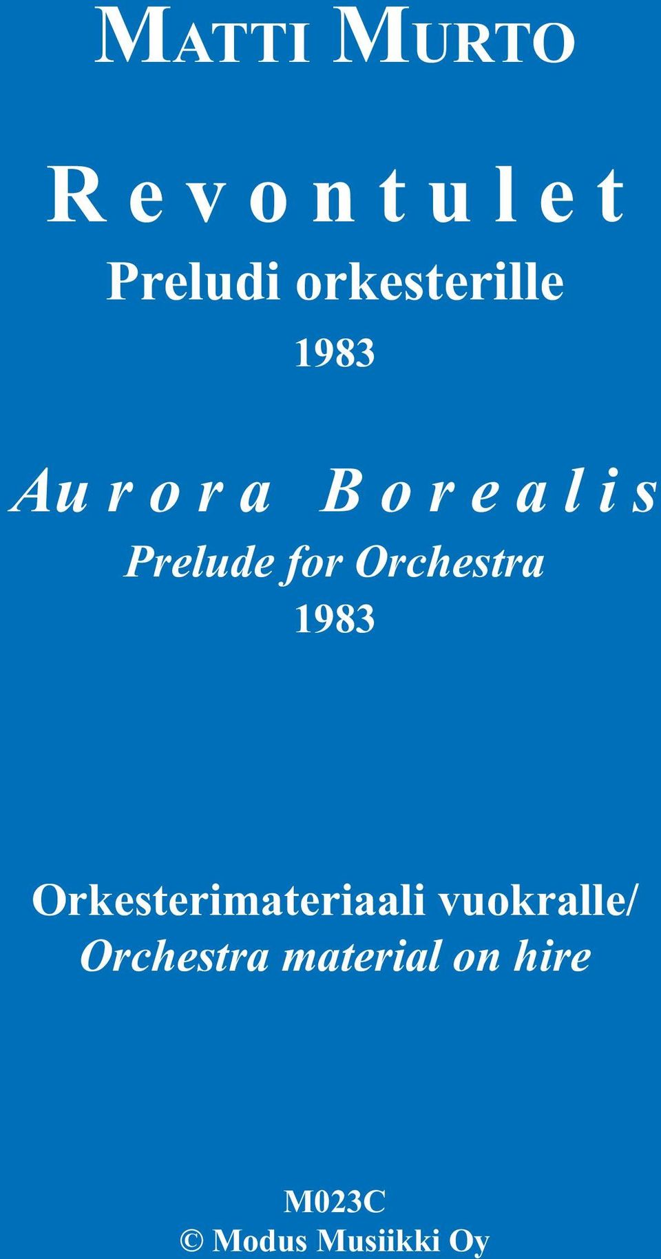 Prelude for Orchestra 1983 Orkesterimateriaali
