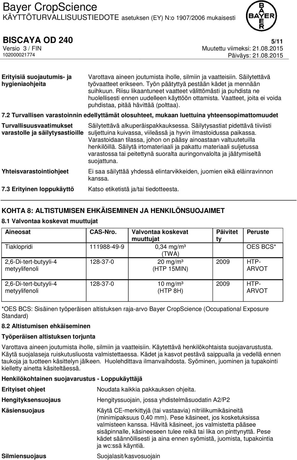 Vaatteet, joita ei voida puhdistaa, pitää hävittää (polttaa). 7.