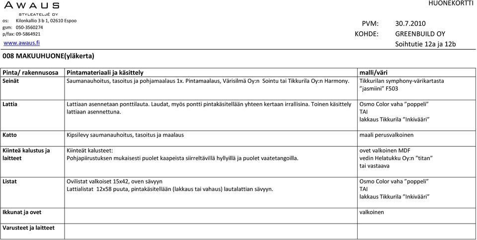 Toinen käsittely lattiaan asennettuna.