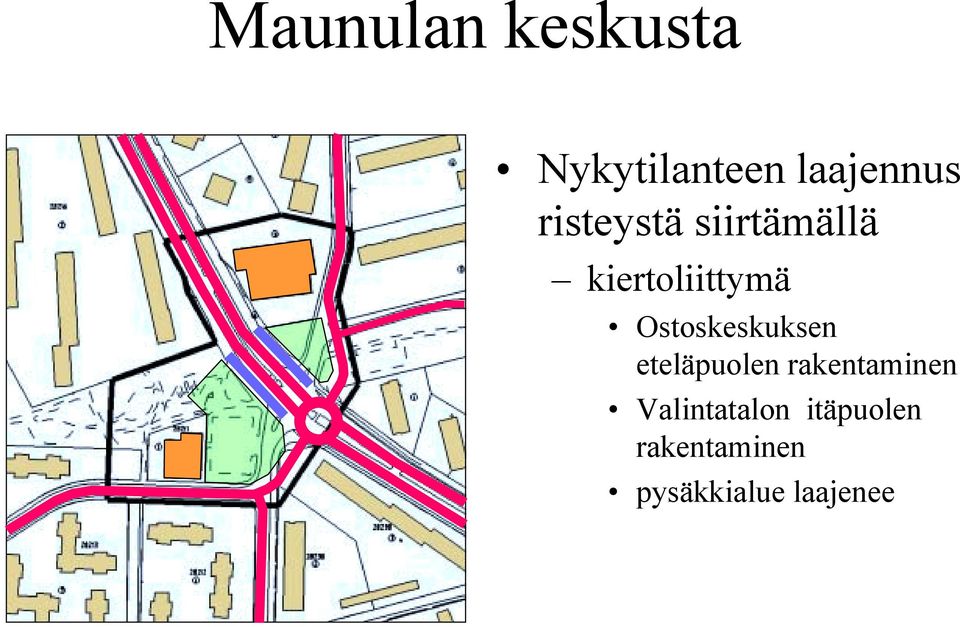 kiertoliittymä Ostoskeskuksen