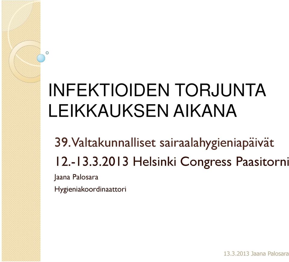 sairaalahygieniapäivät 12.-13.