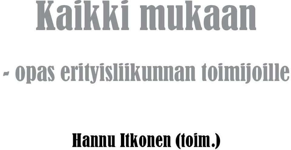 erityisliikunnan