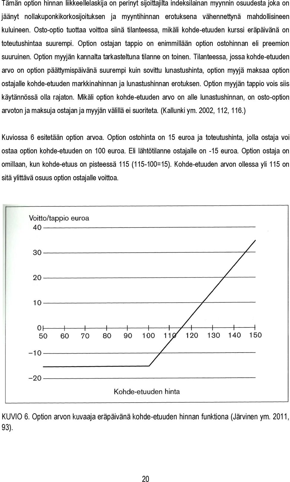 Option ostajan tappio on enimmillään option ostohinnan eli preemion suuruinen. Option myyjän kannalta tarkasteltuna tilanne on toinen.