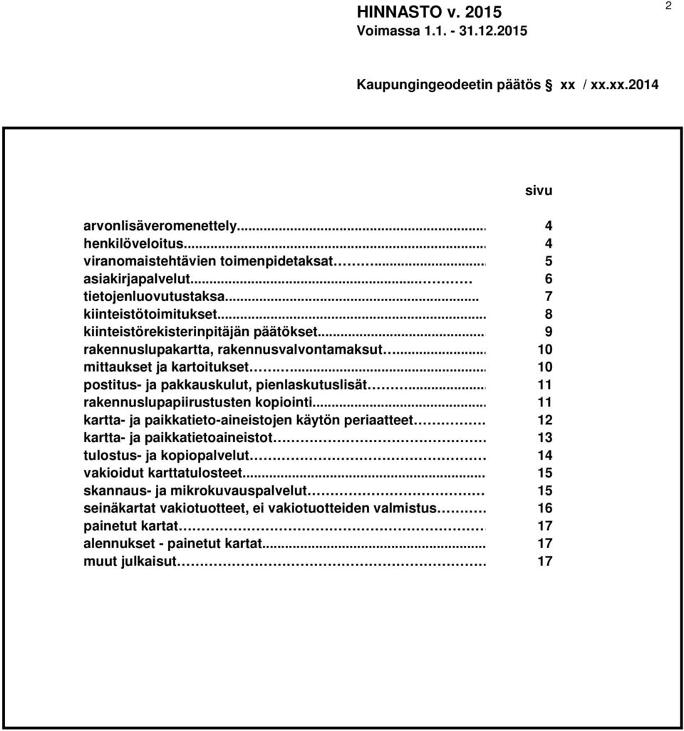 ... 10 postitus- ja pakkauskulut, pienlaskutuslisät... 11 rakennuslupapiirustusten kopiointi... 11 kartta- ja paikkatieto-aineistojen käytön periaatteet.