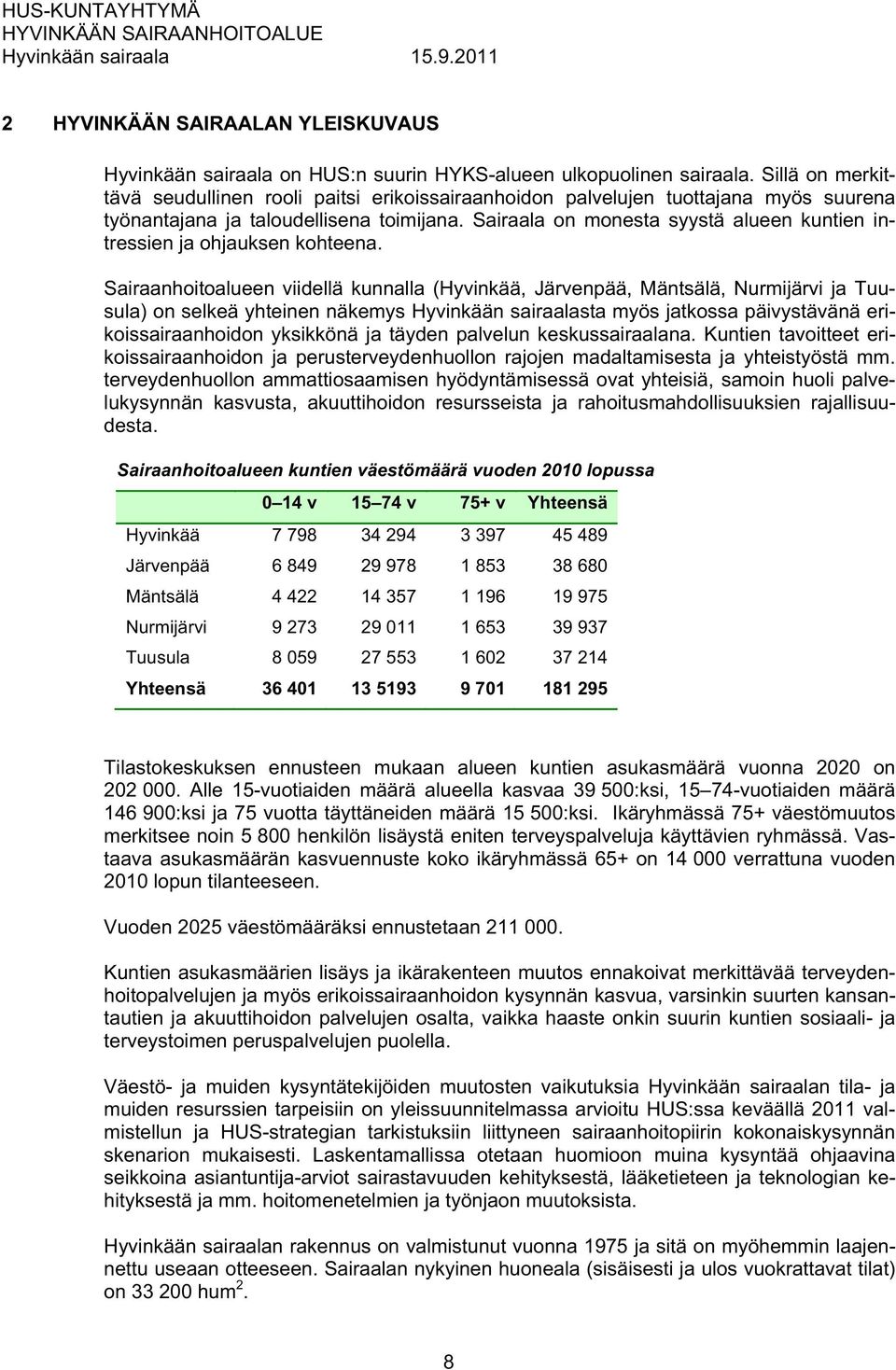 Sairaala on monesta syystä alueen kuntien intressien ja ohjauksen kohteena.