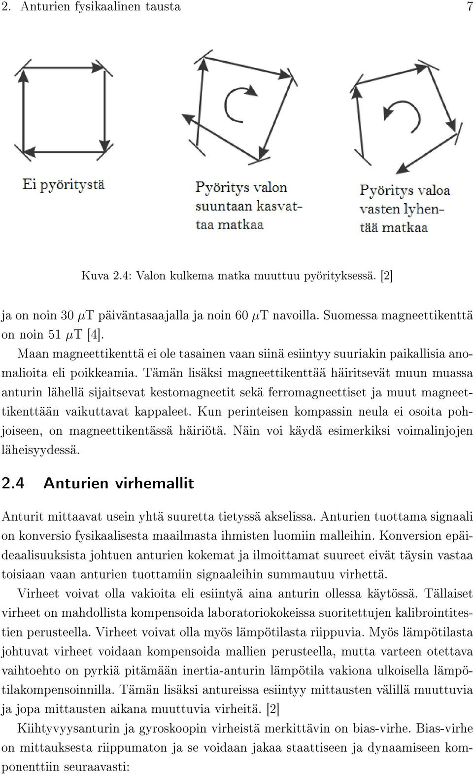 Tämän lisäksi magneettikenttää häiritsevät muun muassa anturin lähellä sijaitsevat kestomagneetit sekä ferromagneettiset ja muut magneettikenttään vaikuttavat kappaleet.