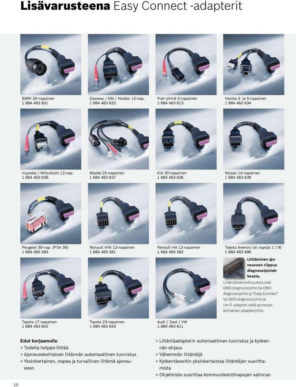 1 684 463 638 Mazda 25-napainen 1 684 463 637 KIA 20-napainen 1 684 463 636 Nissan 14-napainen 1 684 463 639 Peugeot 30-nap.