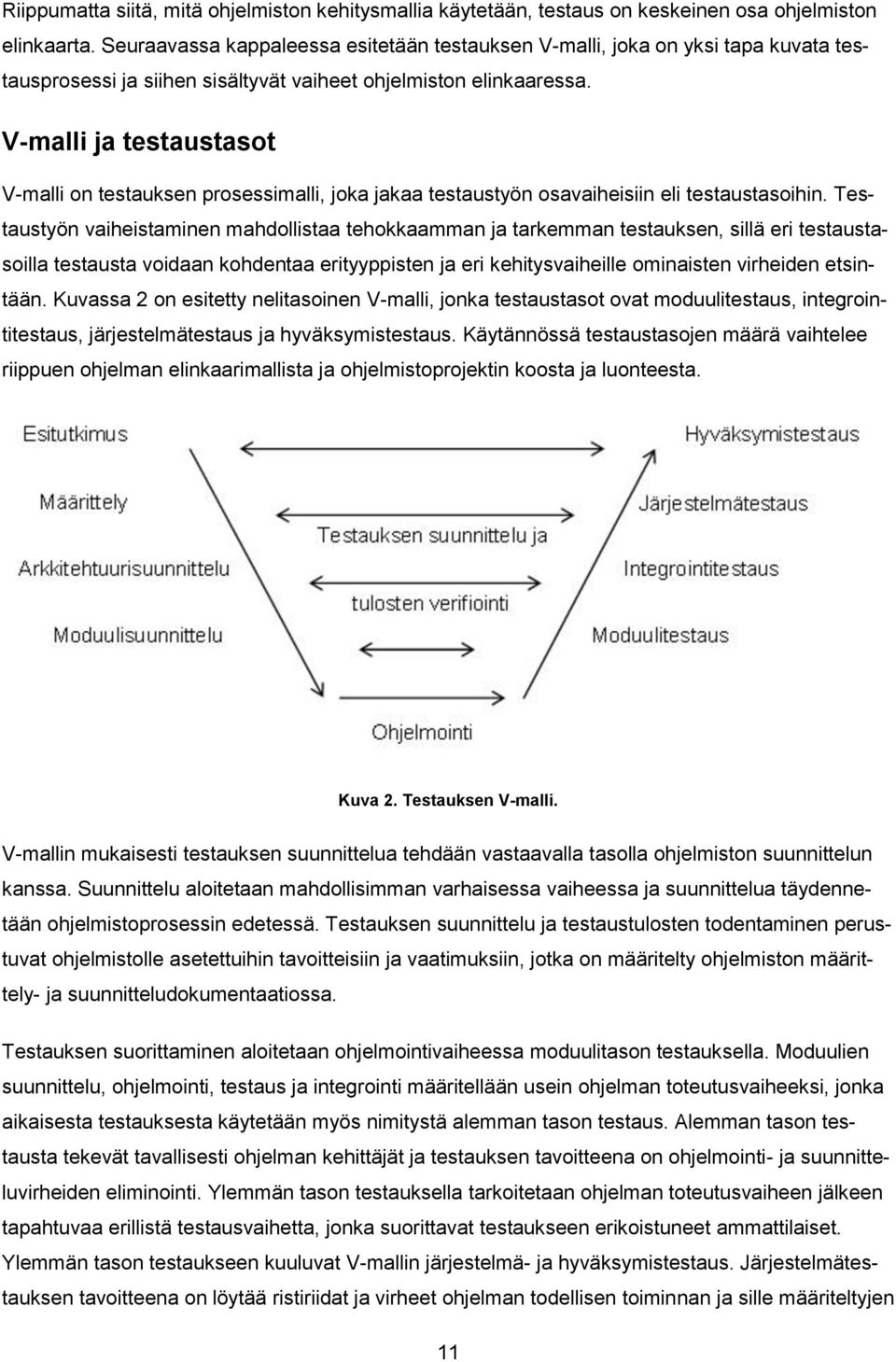 V-malli ja testaustasot V-malli on testauksen prosessimalli, joka jakaa testaustyön osavaiheisiin eli testaustasoihin.