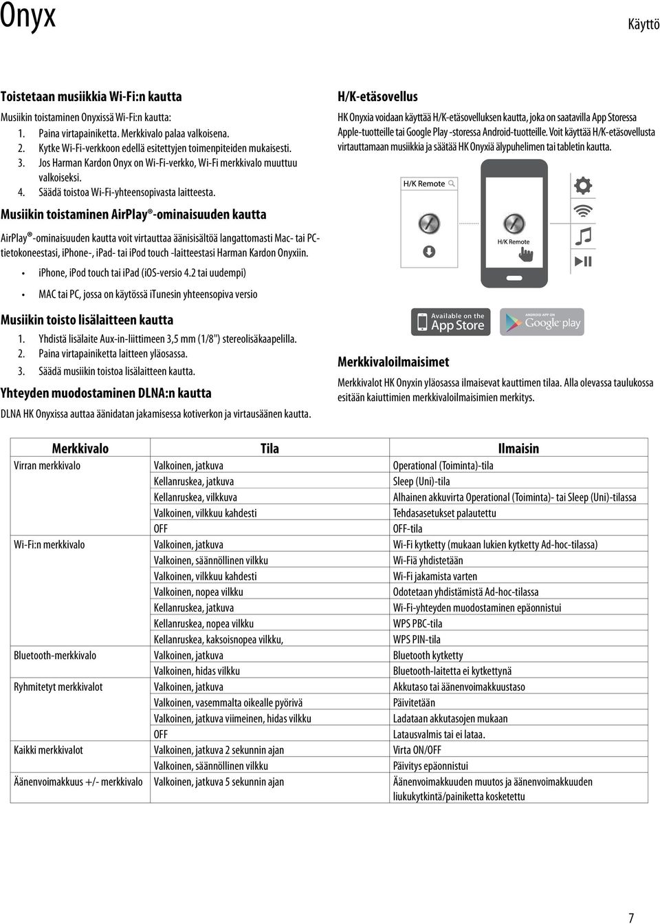 Musiikin toistaminen AirPlay -ominaisuuden kautta AirPlay -ominaisuuden kautta voit virtauttaa äänisisältöä langattomasti Mac- tai PCtietokoneestasi, iphone-, ipad- tai ipod touch -laitteestasi