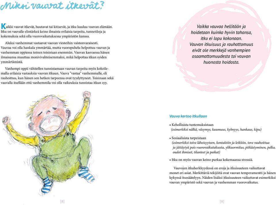 Vauvaa voi olla hankala ymmärtää, mutta vuoropuhelu helpottuu vauvan ja vanhemman oppiessa toinen toisistaan enemmän.