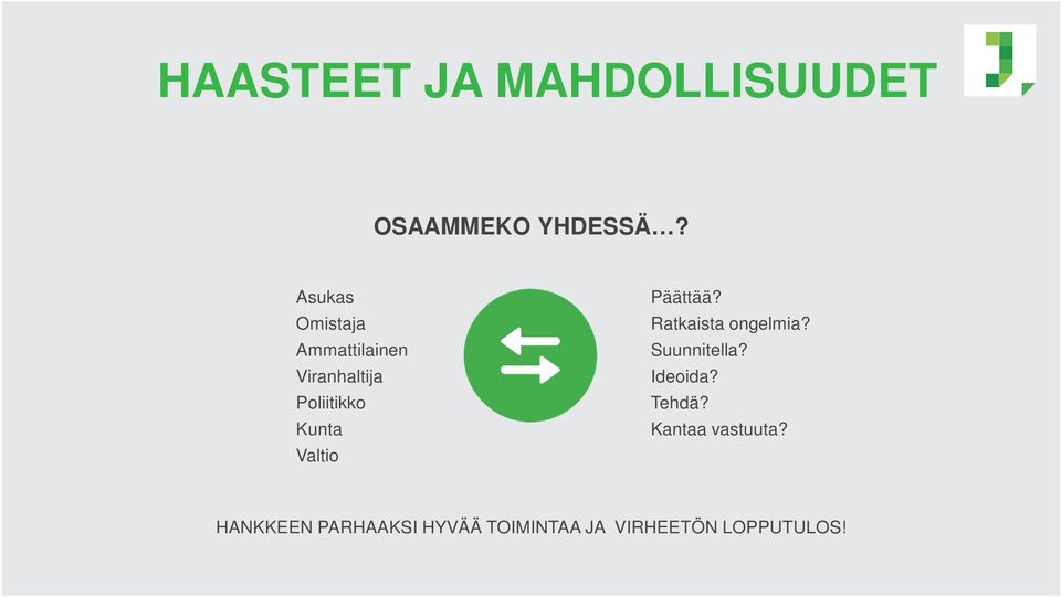 Valtio Päättää? Ratkaista ongelmia? Suunnitella? Ideoida?